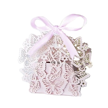 Red-leaves laser cut elegant butterfly purple pink blue red party wedding Chocolate sweet paper gift candy box