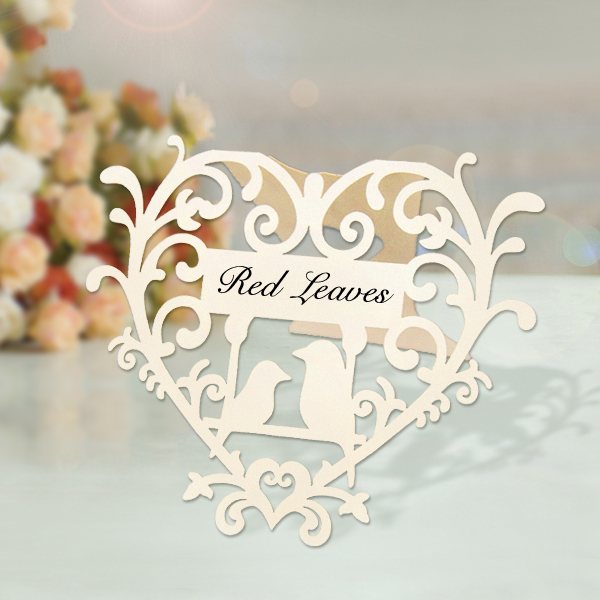 Laser Cut Place table Card / heart shape table name card stand place cards